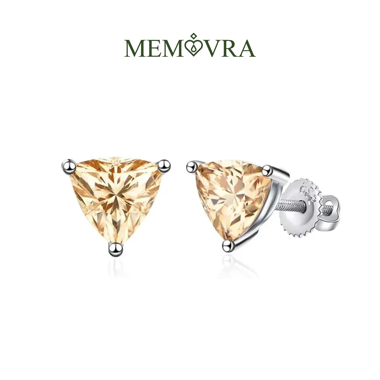 Golden Triad Moissanite Stud Earrings